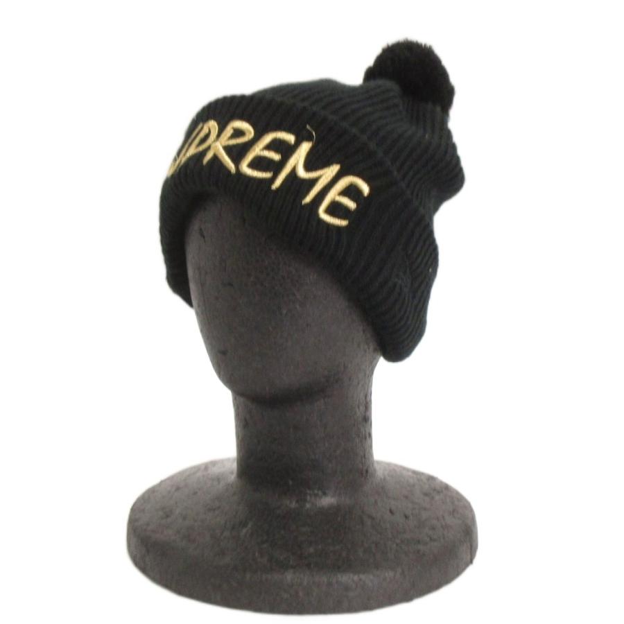 ニューエラ NEW ERA ×シュプリーム Supreme ニット帽 ポンポン 黒