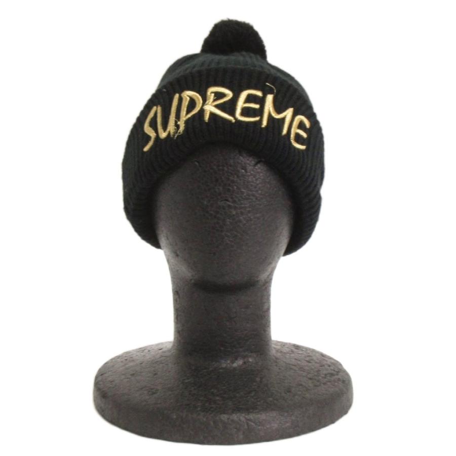 ニューエラ NEW ERA ×シュプリーム Supreme ニット帽 ポンポン 黒