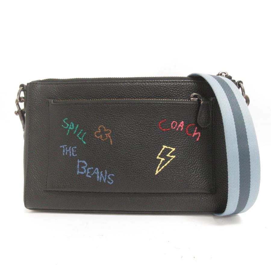 COACH（コーチ） ショルダーバッグ 斜めがけ C8291 レザー 刺繍 黒