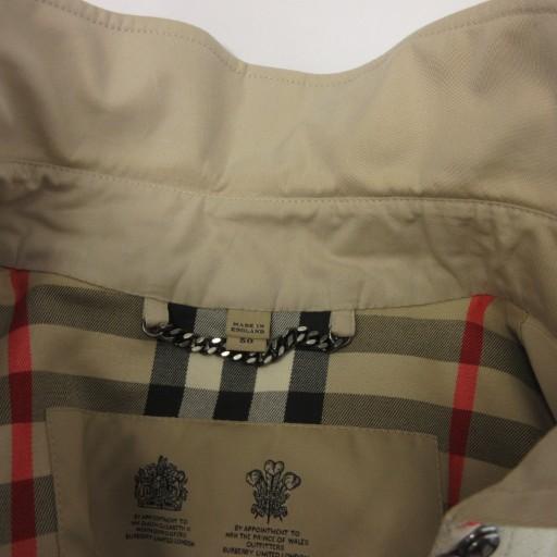バーバリー BURBERRY KENSINGTON トレンチコート 長袖 裏地チェック柄 50 ベージュ メンズ