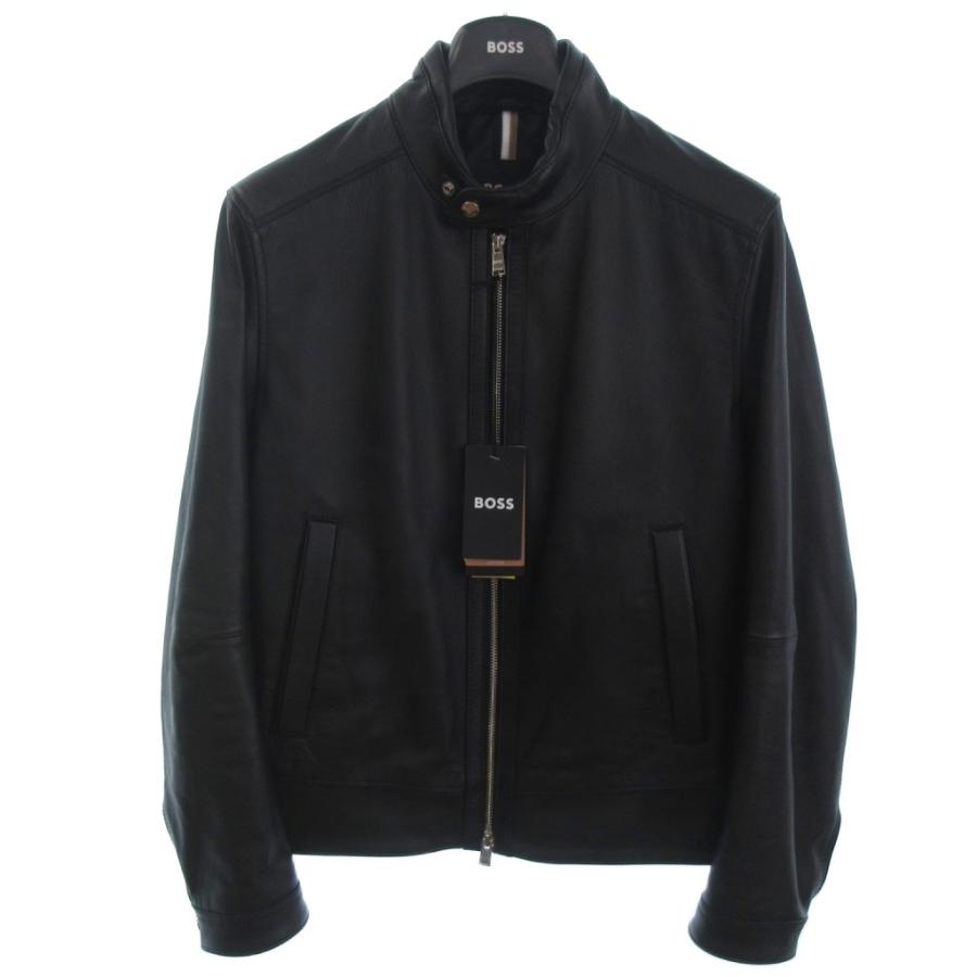 HUGO BOSS レザー ライダースジャケット 黒 52 【公式通販】