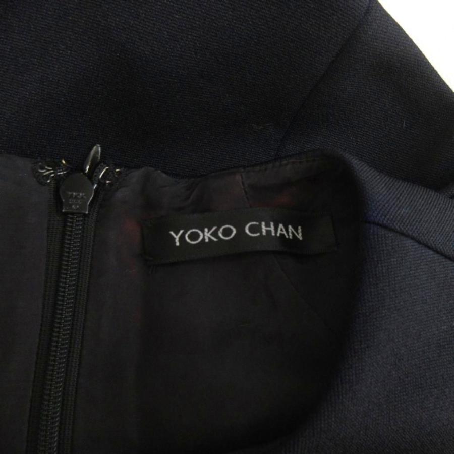 ヨーコチャン YOKO CHAN ワンピース ひざ丈 ノースリーブ 切替 ダーク