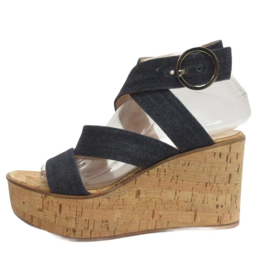 【新品】ジャンヴィトロッシ　サンダル ジャンヴィトロッシ Gianvito Rossi 美品 サンダル デニム 厚底 コルク