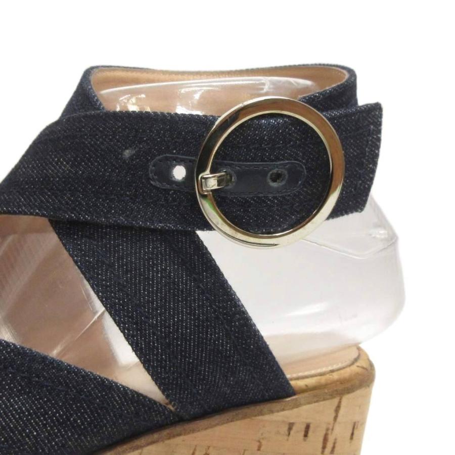 ジャンヴィトロッシ Gianvito Rossi 美品 サンダル デニム 厚底 コルク
