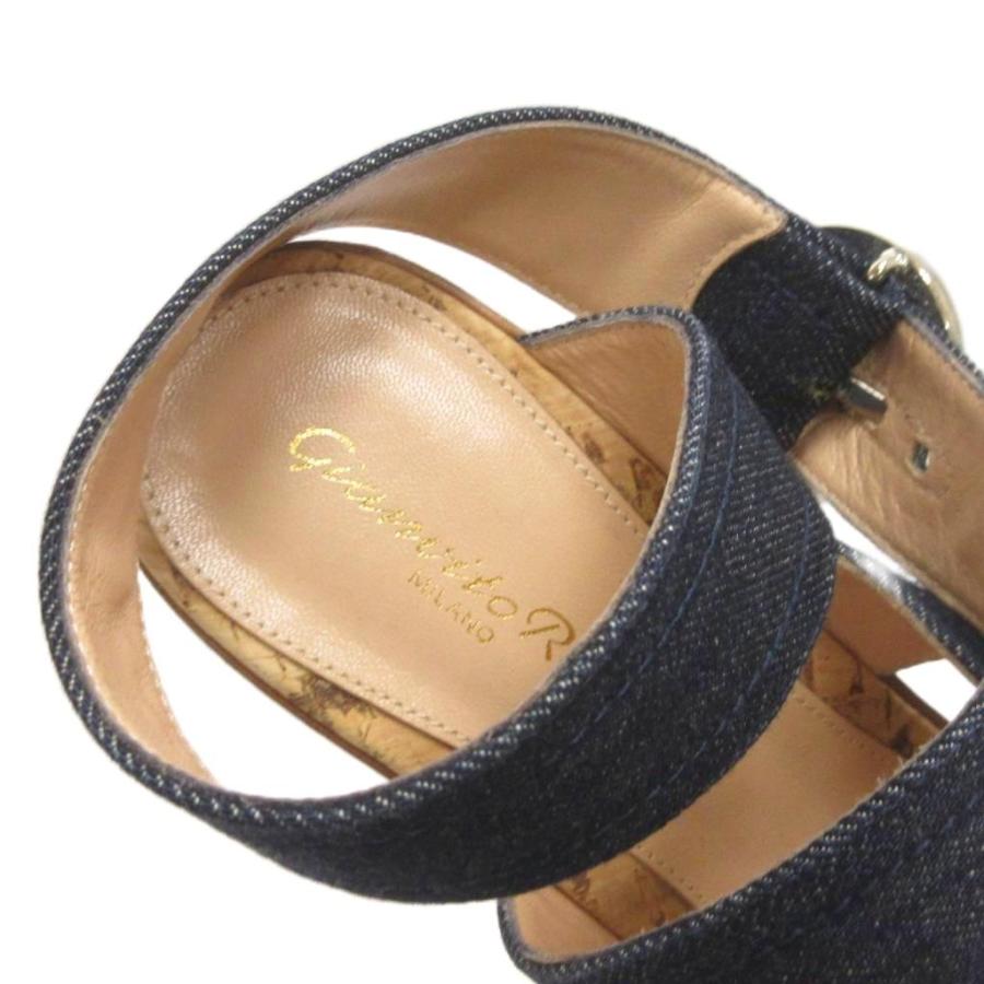 ジャンヴィトロッシ Gianvito Rossi 美品 サンダル デニム 厚底 コルク