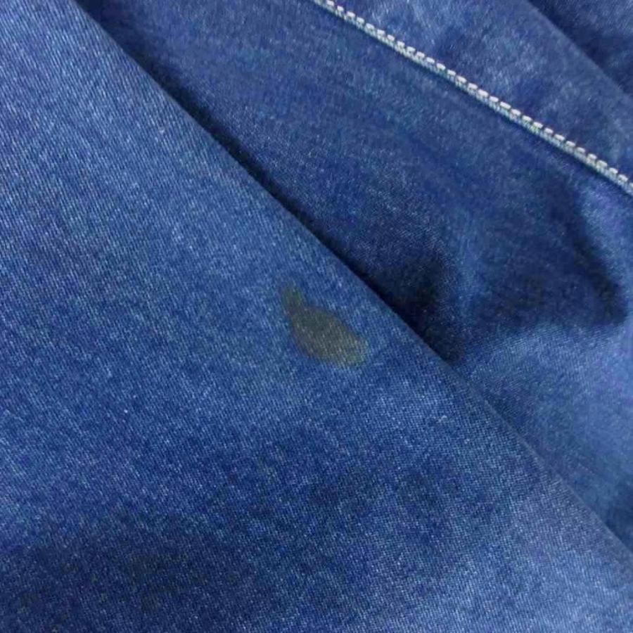 パパス Papas デニムジャケット ロング丈 長袖 ロゴ コットン 紺