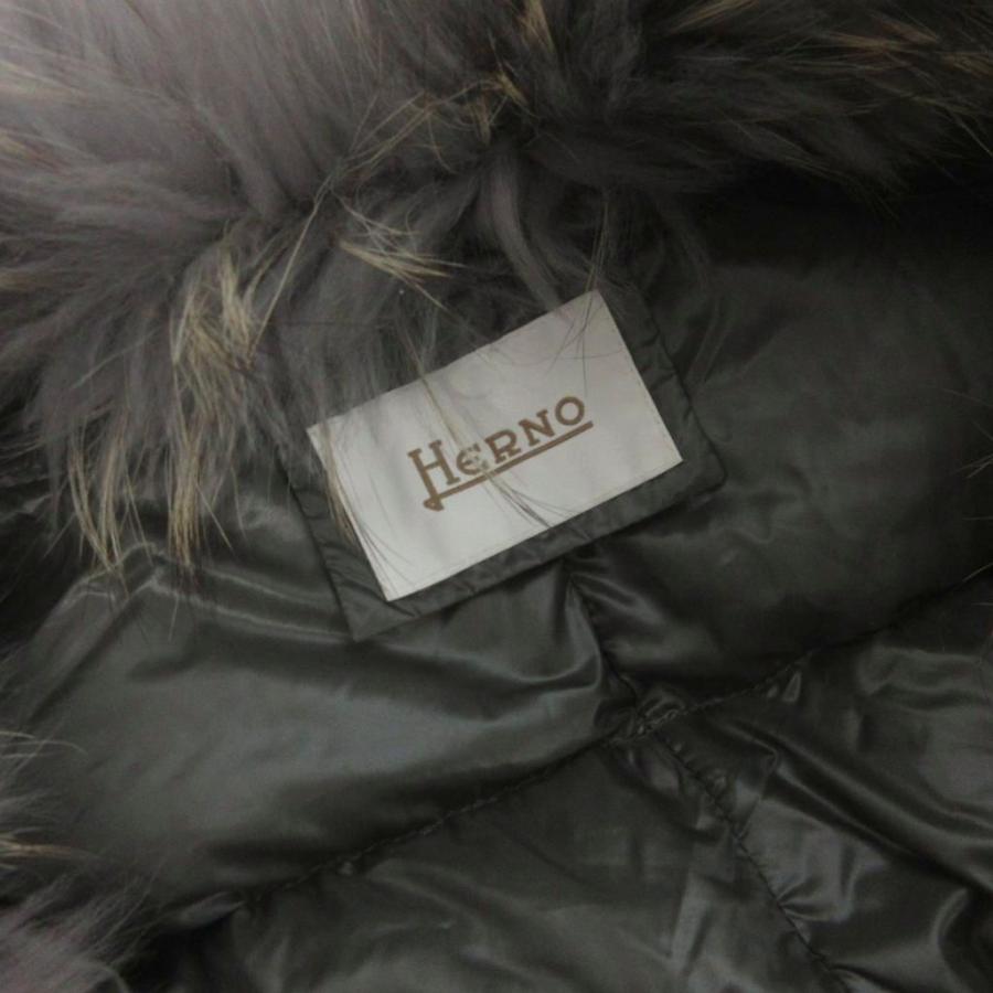 ヘルノ HERNO ダウンコート ナイロン フルジップ ロング丈 ファー付き 
