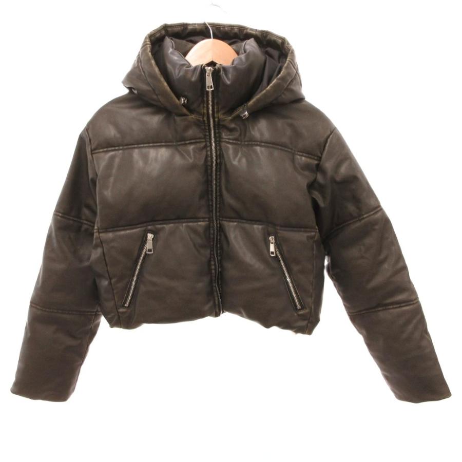 ZARA（ザラ） 中綿ジャケット ブルゾン ショート丈 クロップド S 茶 