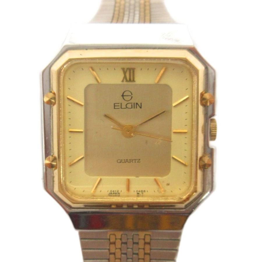 エルジン ELGIN 腕時計 クオーツ スクエア 3針 アナログ 文字盤