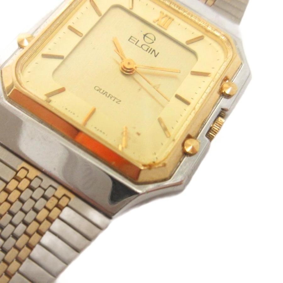 エルジン ELGIN 腕時計 クオーツ スクエア 3針 アナログ 文字盤