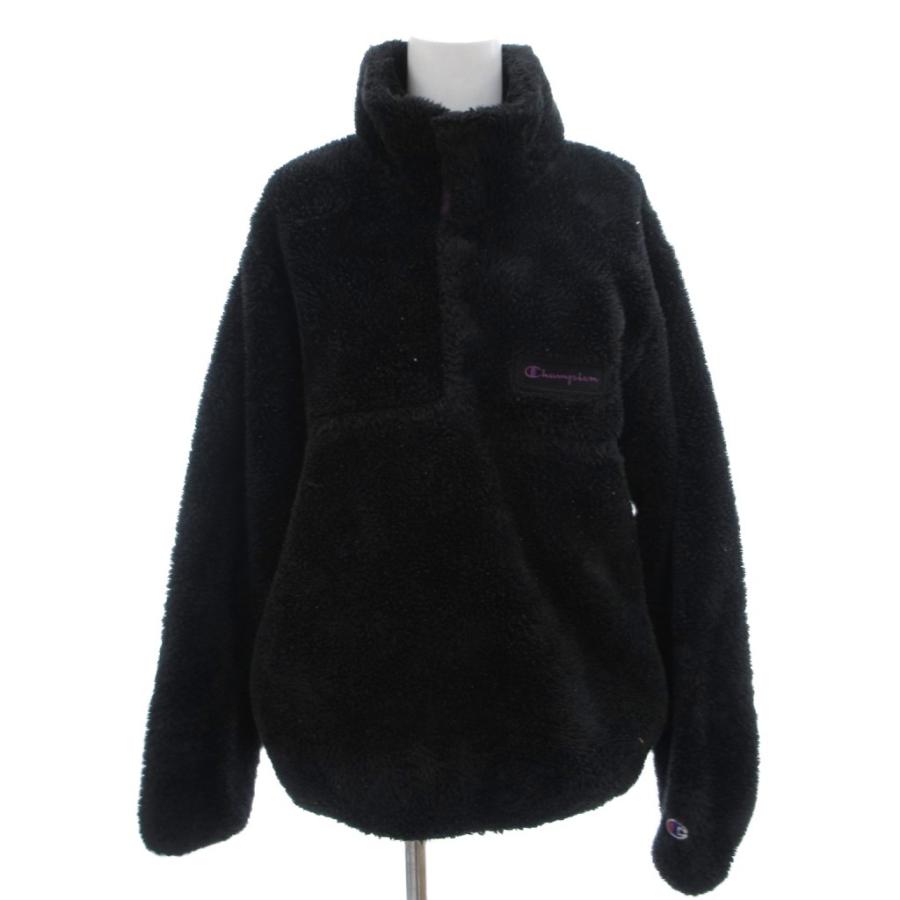 Champion（チャンピオン） ボア フリースジャケット プルオーバー L 黒 
