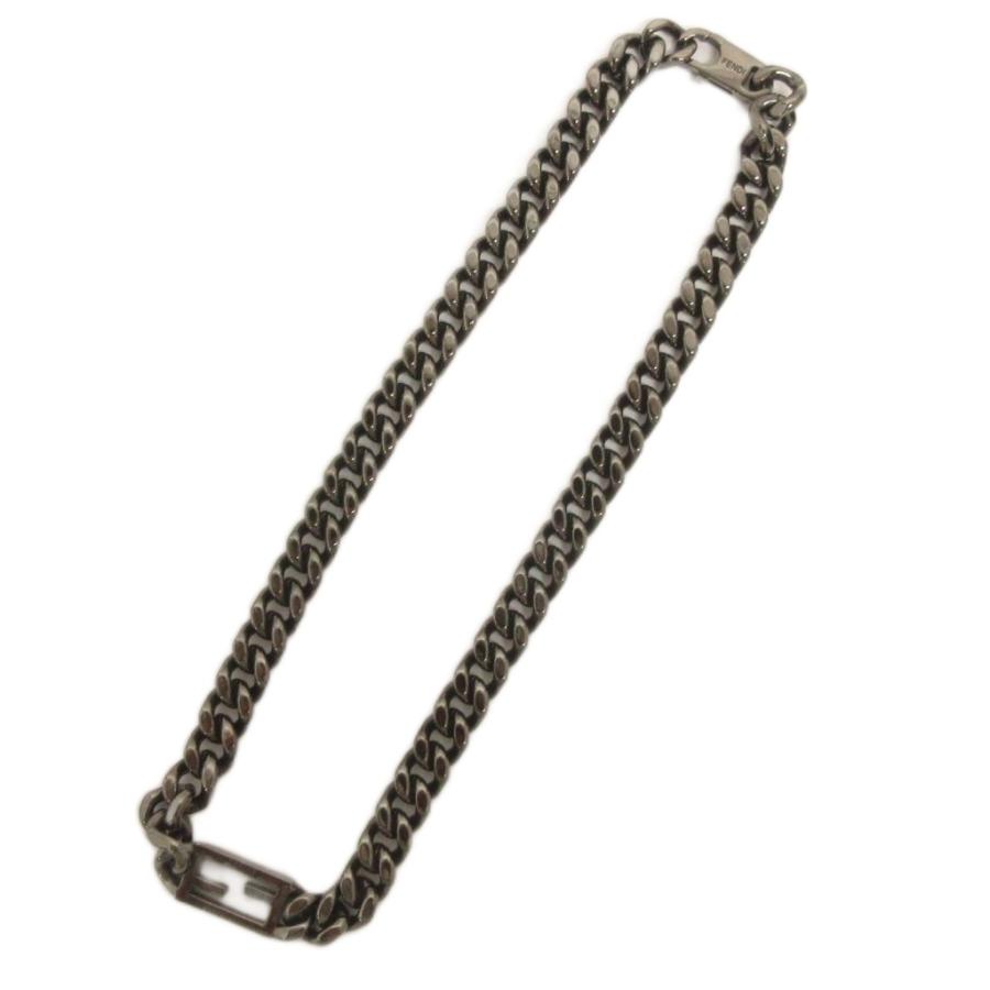 FENDI（フェンディ） 美品 バゲット ネックレス チェーン MP1122 黒