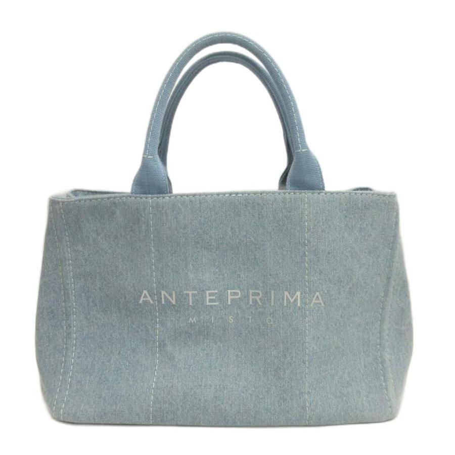 ANTEPRIMA（アンテプリマ） デニムトートバッグ ロゴ プリント 青 