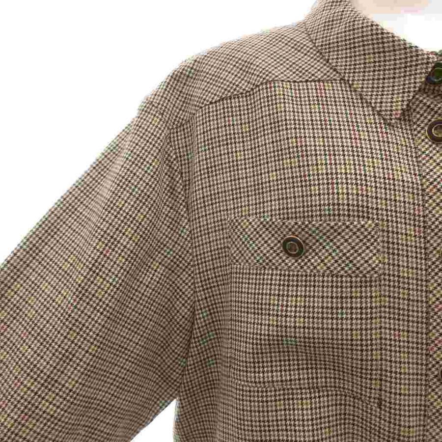 レリアン Leilian チェックシャツ ジャケット 絹 シルク混 13+