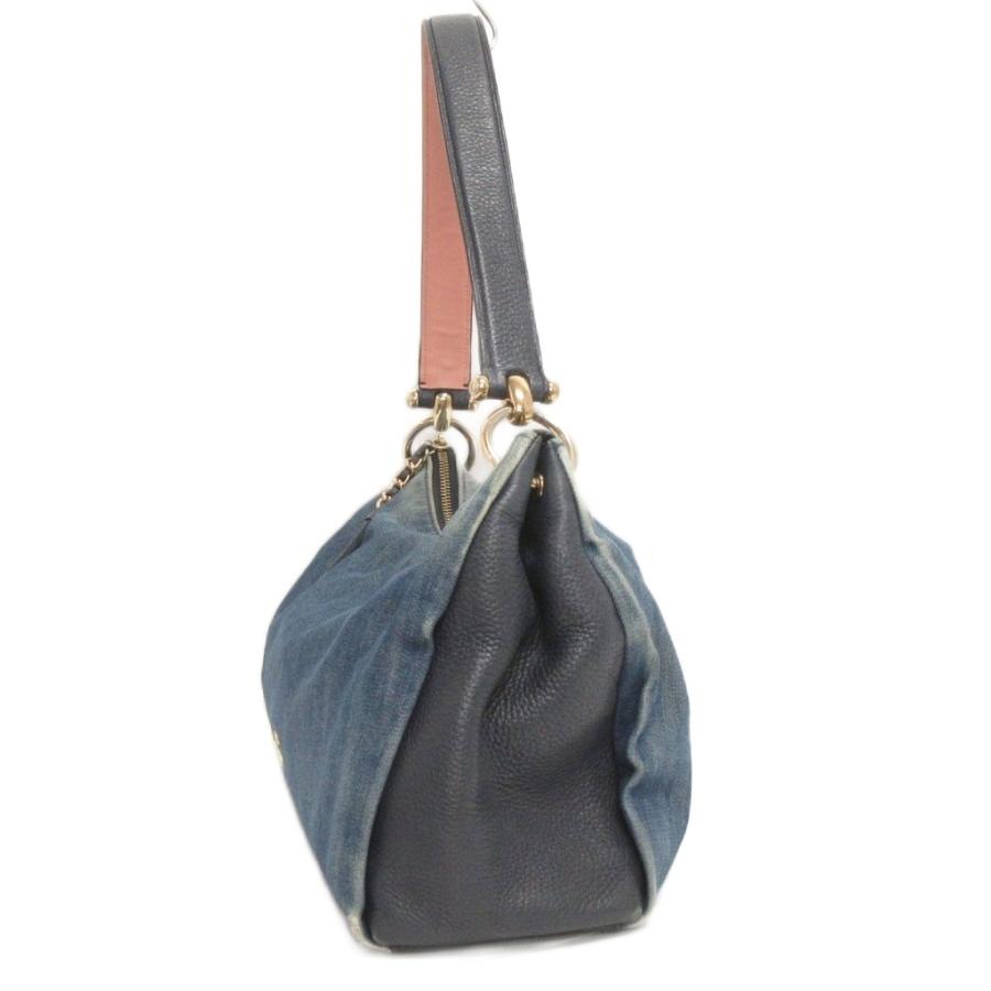 COACH（コーチ） デニム キャンバス レザー ミア 2WAY ショルダー