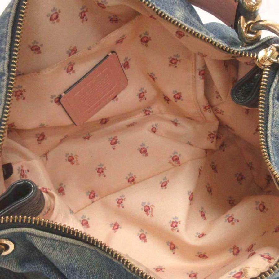 COACH（コーチ） デニム キャンバス レザー ミア 2WAY ショルダー 