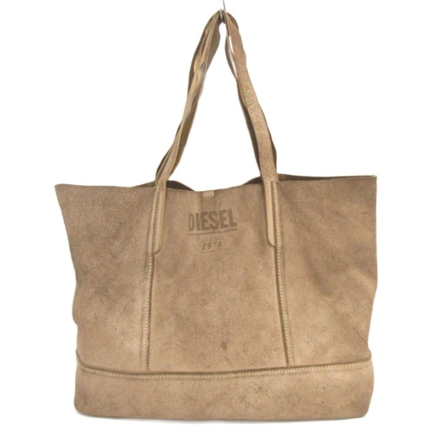 DIESEL トートバッグ キャンバス×レザー バイカラー DIESEL（ディーゼル） トートバッグ ポーチ付き スエード レザー