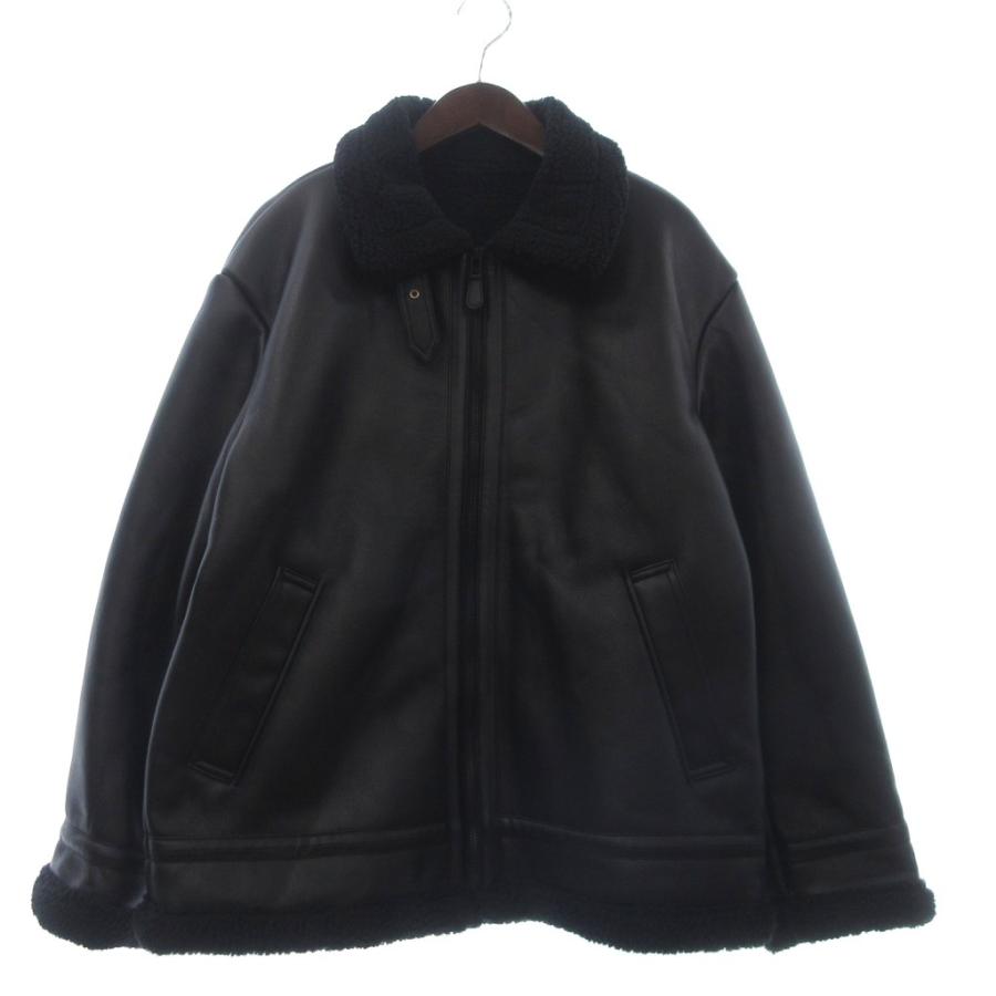 ジーユー GU 美品 フェイクレザー B-3 ブルゾン ジャケット 長袖 黒 