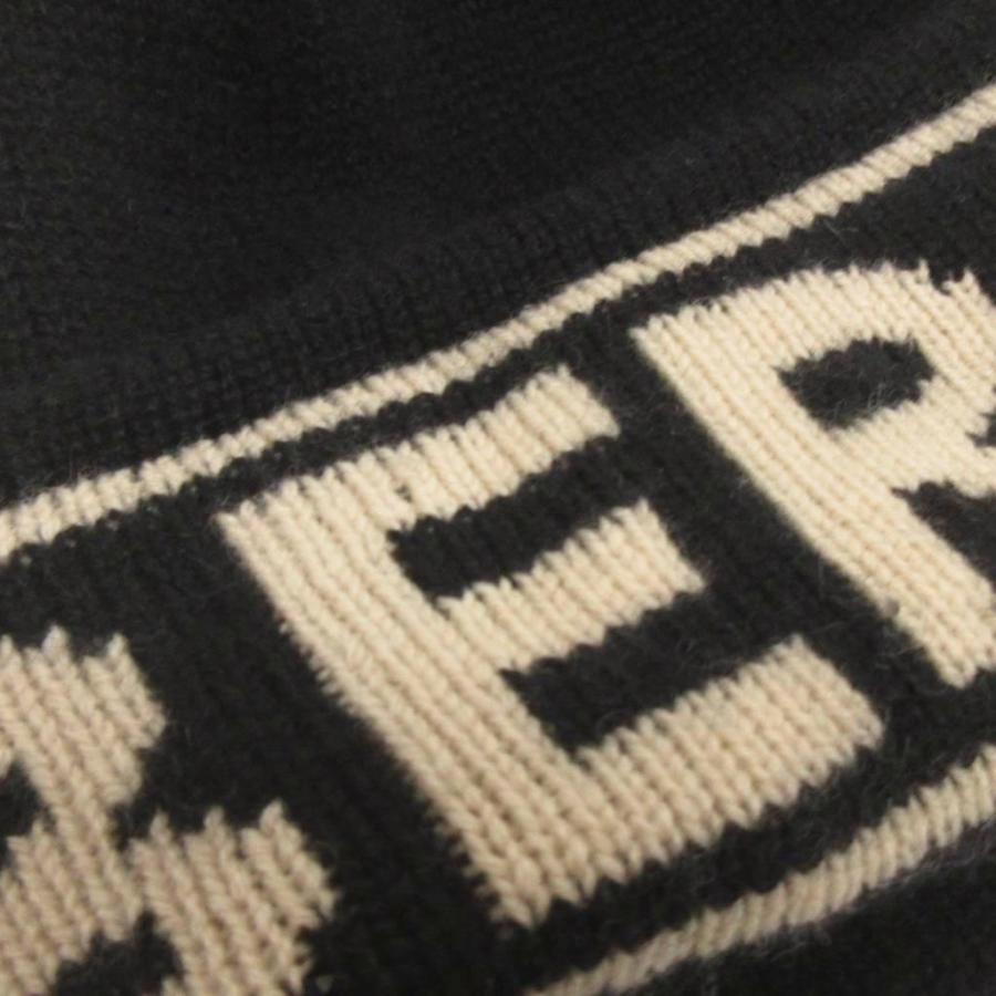 BURBERRY（バーバリー） ビーニー ニット帽 ロゴ ウール 黒 ブラック