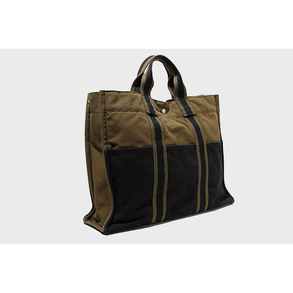 中古 Hermes エルメス トートバッグ フールトゥトートmm カーキ ネイビー キャンバス メンズ レディース ベクトル 古着 004 ブランド古着販売のベクトル 通販 Yahoo ショッピング