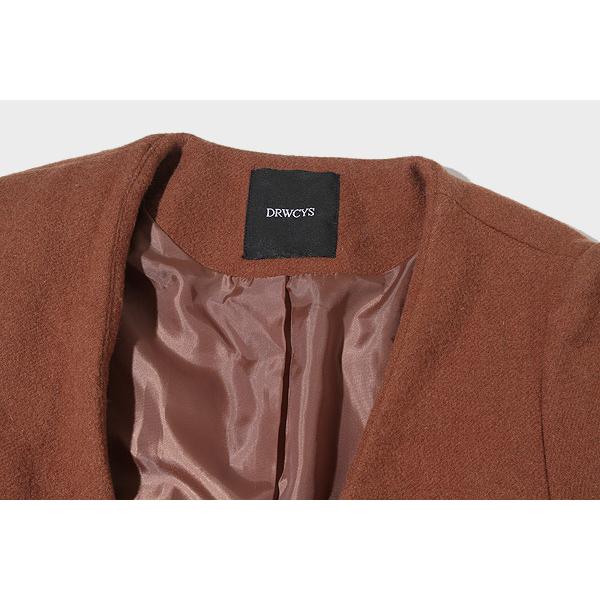 DRWCYS ドロシーズ ベルト付き ノーカラー ガウンコート 1 Brown 