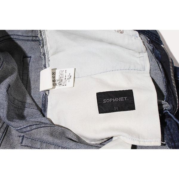 SOPHNET. ソフネット DAMAGED STRETCH DENIM SKINNY BIKER PANT 