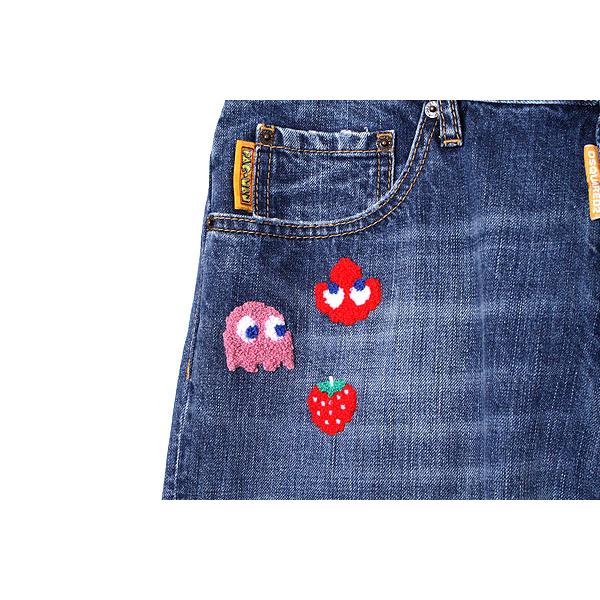 DSQUARED2（ディースクエアード） × PACMAN SIZE:50 Cartoon Patch Straight Leg Jeans ...