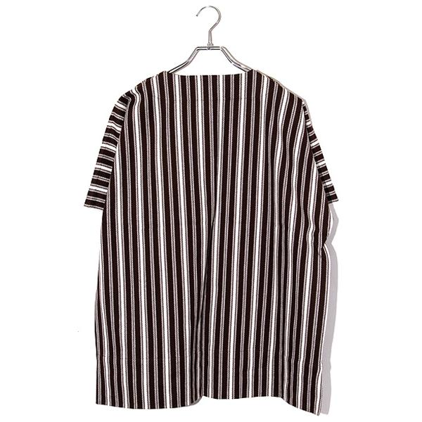 jil sander オーバー半袖シャツストライプ