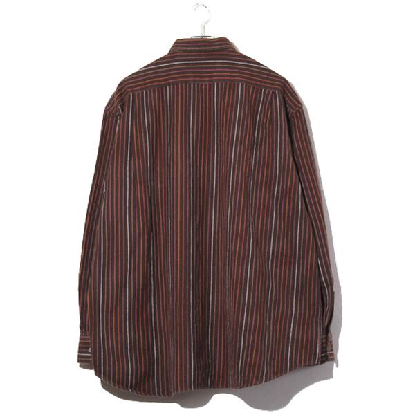 【中古】BALMAIN バルマン レギュラーカラー コットン マルチストライプ 長袖 シャツ 5 BROWN ブラウン /◆ メンズ BALMAIN バルマン レギュラーカラー コットン マルチストライプ 長袖