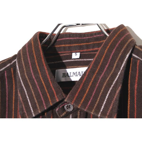 BALMAIN バルマン レギュラーカラー コットン マルチストライプ 長袖