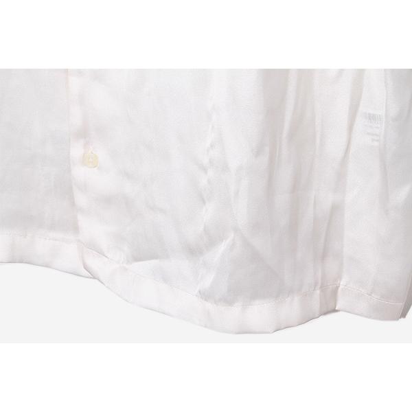 ZARA ザラ プリント サテン オープンカラー 半袖シャツ L WHITE