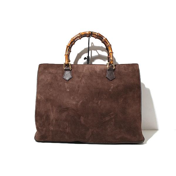 GUCCI（グッチ） バンブーライン スエードレザー ハンドバッグ FREE 