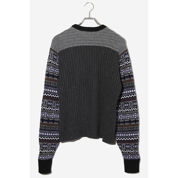 【中古】2024AW CINOH チノ ノルディックパターンクルーネックニット セーター 44 GRAY グレー 24WKN310 /◆ メンズ 2024AW CINOH チノ ノルディックパターンクルーネックニット セーター