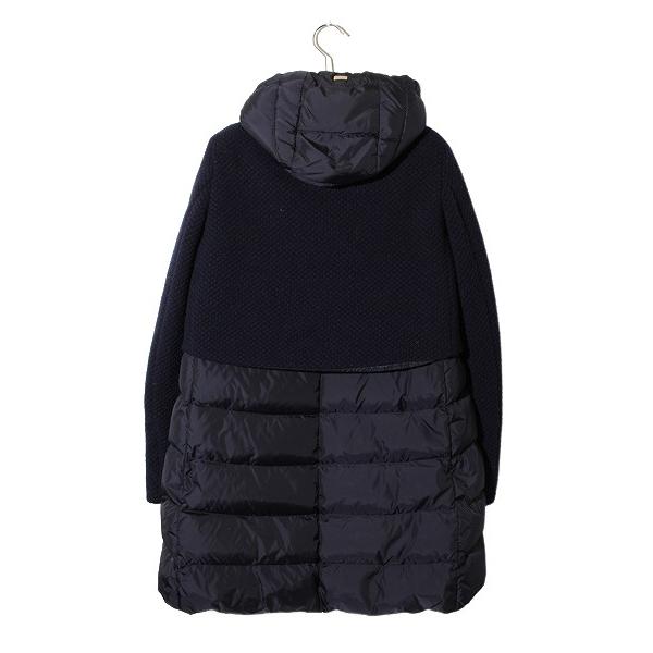 ヘルノ HERNO 2021AW ツイード ナイロン 切替 ダウンコート 40 Navy