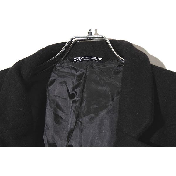 ZARA（ザラ） スタンドカラー ウール チェスター コート XL BLACK