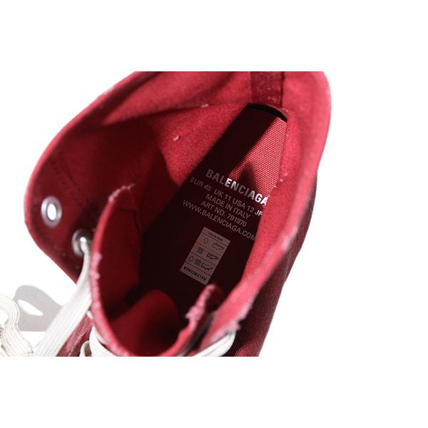29.5cm 未使用品 BALENCIAGA バレンシアガ Paris Ultra Flat High Top Sneaker パリス ウルトラ ハイトップ スニーカー US12 RED レッド 79の画像