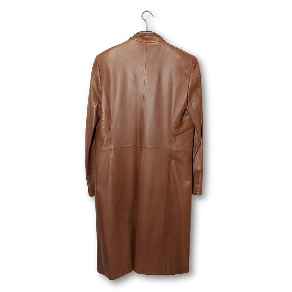 LOEWE ロエベ アナグラム ラムレザー ロングコート 44 BROWN ブラウン 