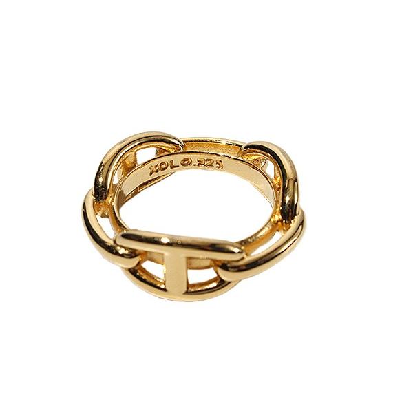 未使用品 XOLO JEWELRY ショロ ジュエリー SV925 Ride Anchor Ring アンカーリング 指輪 L 19号 GOLD ゴールド Made in Mexico /● メンズの画像