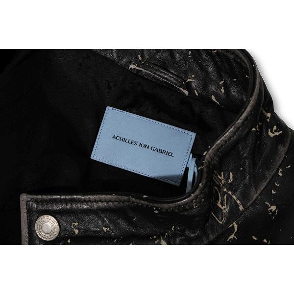 2024AW 未使用品 ACHILLES ION GABRIEL アキレス・イオン・ガブリエル MOTODADDY LEATHER JACKET M BLACK ブラック JK001-AW24-002 /● メの画像