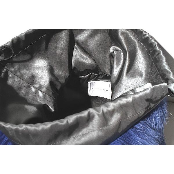 LUDLOW ラドロー リアルフォックスファー 巾着 バッグ BLUE ブルー
