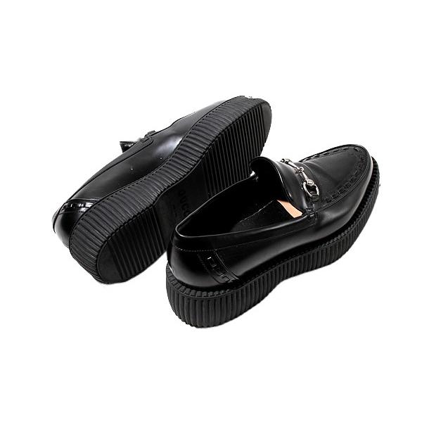 28cm GUCCI グッチ Horsebit Creeper Loafer ホースビット クリーパー ローファー 革靴 9 BLACK ブラック 797095 イタリア製 /◆ メンズ_3