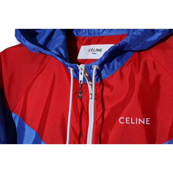2021SS CELINE セリーヌ Hedi Slimane エディスリマン期 バイカラー ジップアップ ナイロンジャケット 46 BLUE/RED ブルー レッド 2W343495_2