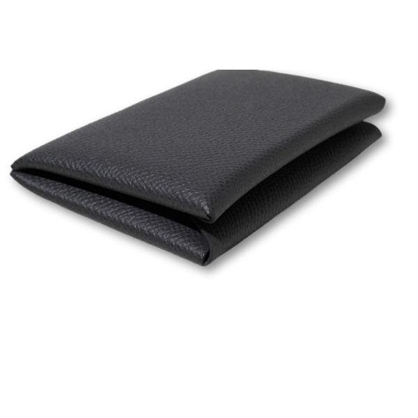 HERMES エルメス CALVI DUO EPSON カルヴィ デュオ エプソン コインケース 二つ折り財布 小銭入れ GRIS-MEYER フランス製 W刻印 /● メンズの画像