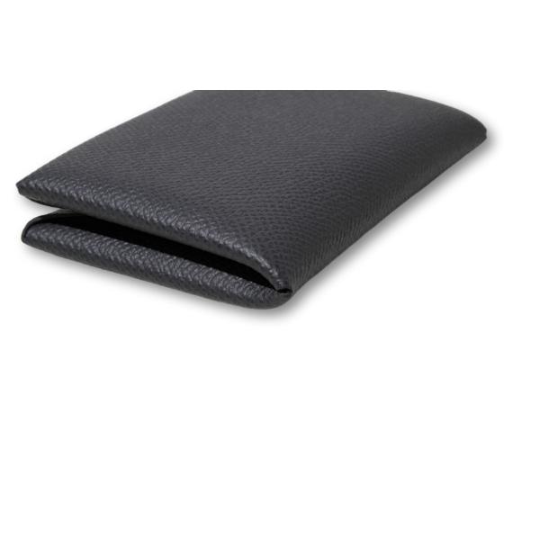 HERMES エルメス CALVI DUO EPSON カルヴィ デュオ エプソン コインケース 二つ折り財布 小銭入れ GRIS-MEYER フランス製 W刻印 /● メンズの画像