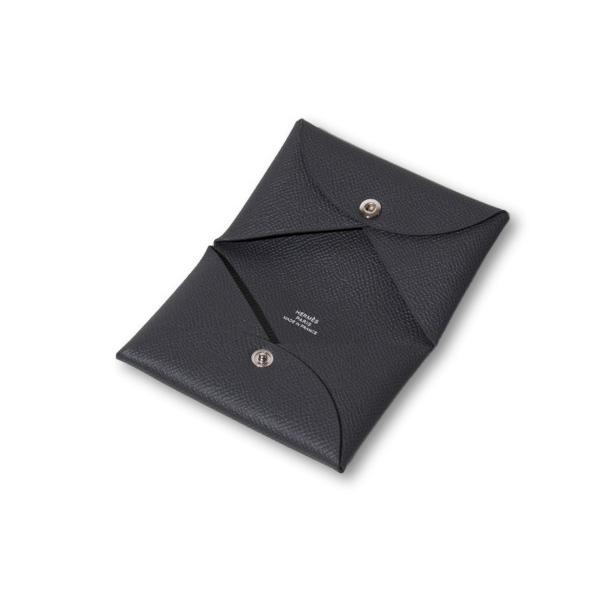 HERMES エルメス CALVI DUO EPSON カルヴィ デュオ エプソン コインケース 二つ折り財布 小銭入れ GRIS-MEYER フランス製 W刻印 /● メンズの画像