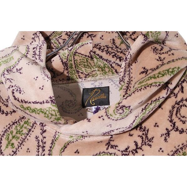Needles ニードルス ニードルズ Paisley Velour Jq. PARKA ペイズリー フーディー パーカー M ピンクベージュ NS254 /● メンズ