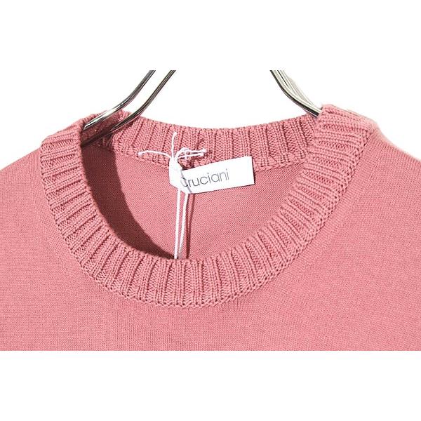 未使用品 cruciani クルチアーニ 27ゲージ×9ゲージコットンソリッドS/Sクルーネックニット 50 PINK ピンク JU1124 /◆ メンズ
