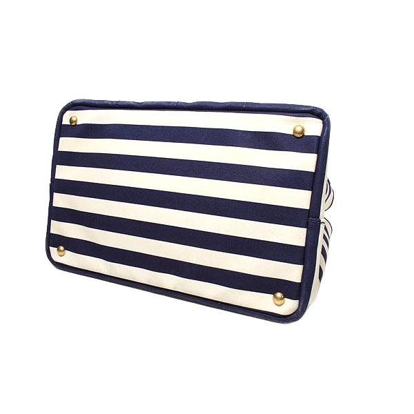 PRADA（プラダ） CAPANA BORDER カナパ ボーダー トートバッグ NAVY 