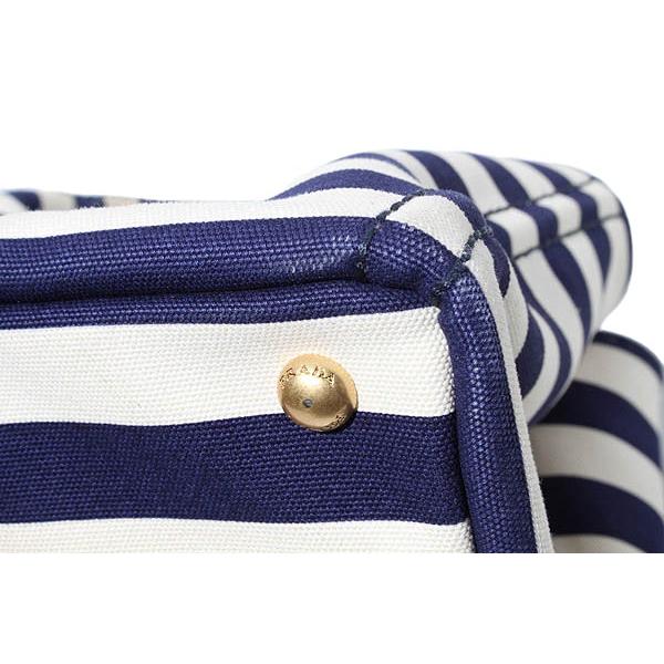 PRADA（プラダ） CAPANA BORDER カナパ ボーダー トートバッグ NAVY 