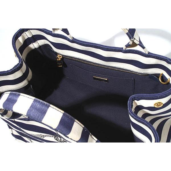 PRADA（プラダ） CAPANA BORDER カナパ ボーダー トートバッグ NAVY 